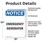 Signmission Emergency Generator, 18 in W x Rectangle, Vinyl Decal OS-2PACK-NS-D-1824-V-11856 - alternate 4